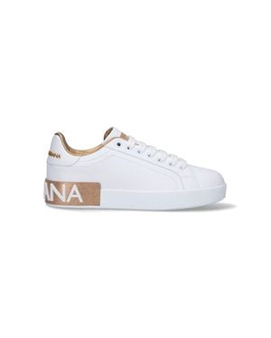 Dolce & Gabbana Leather Sneakers With Calf Leather Upper - White