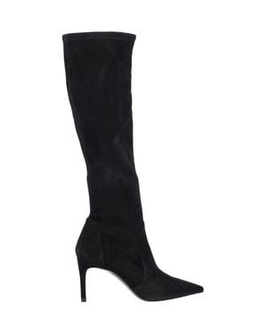 Stuart Weitzman Upper Goat Leather Ankle Boots - Black