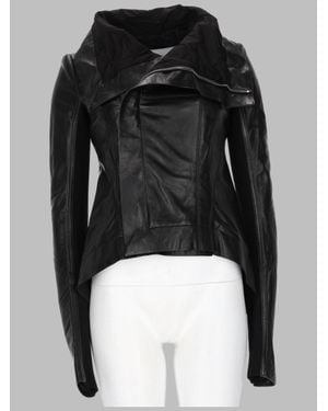 Rick Owens Leather Biker Jacket Naska Lamb - Black