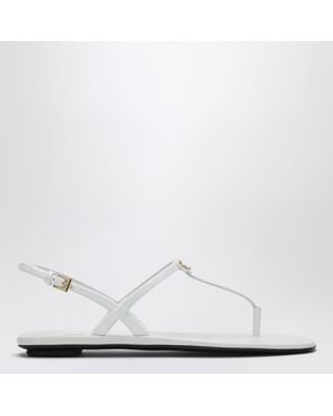 Prada Logo-Plaque Sandals - White
