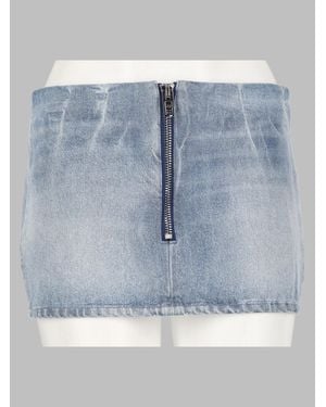 Alexander Wang Denim Mini Skirt With Front Zip Detail - Blue