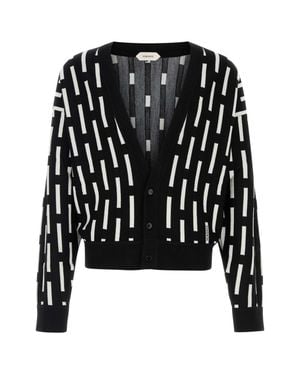 Versace Gianni Dashes Knit Sweater - Black