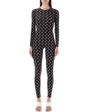 Marine Serre Moon Printed Stretch Jersey Catsuit - Black