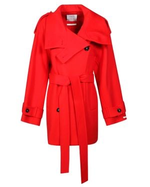 Sportmax Double-Breasted Bouquet Coat For - Red