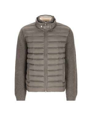 Herno Quilted Puffer Jacket Sweater - Gray