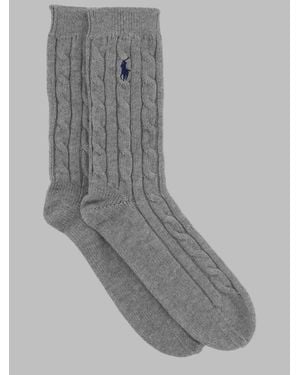 Polo Ralph Lauren Cotton-Blend Ribbed Socks For Everyday Wear - Gray
