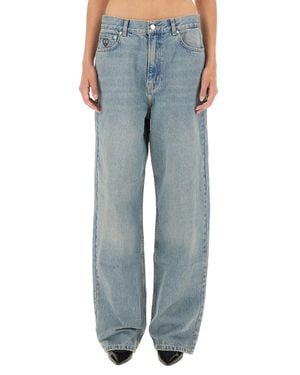Moschino Relaxed Wide-Leg Denim Pants - Blue