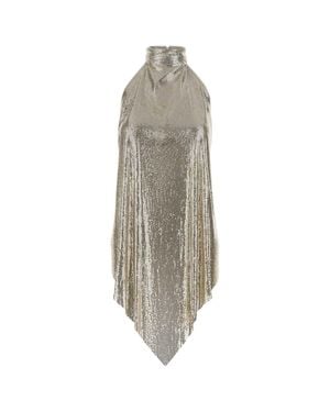 Stella McCartney Chainmail Mock Neck Top - White