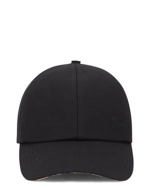 Burberry Cap With Visor - Black