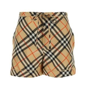 Burberry Printed Silk Shorts - Metallic