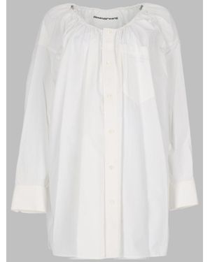 Alexander Wang Oversized Sheer Button-Front Shirt - White