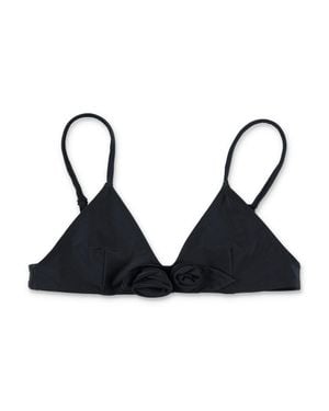 Coperni Flower Detail Bikini Top - Black