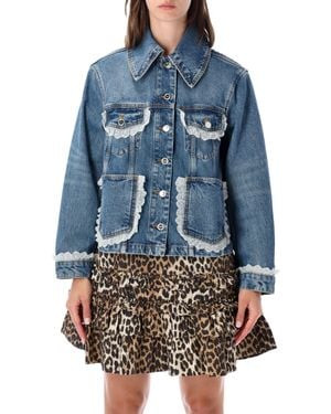 Ganni Organic & Recycled Cotton Coat - Blue