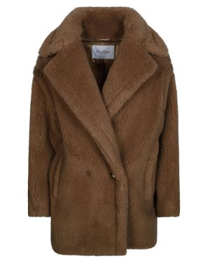 Max Mara Dramma Wool-Silk Overcoat - Brown