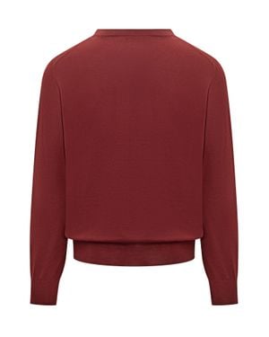Brunello Cucinelli Classic Cashmere Blend Pullover - Red