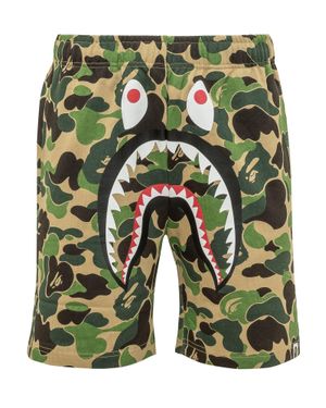 A Bathing Ape Mini Camo Sweat Shorts - Green