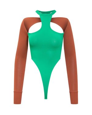 ALESSANDRO VIGILANTE Bicolore Mini Bodysuit - Green