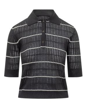 Max Mara Sleeveless Knit Top With Collar - Black