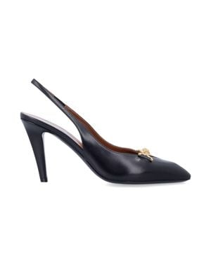 Versace Pointed-Toe Slingback Pump - Blue