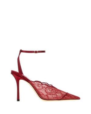 Jimmy Choo Lace Faiz Pumps With 10 Cm Heel - Red
