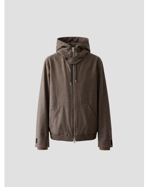 Sacai Wool Flannel Hoodie - Brown