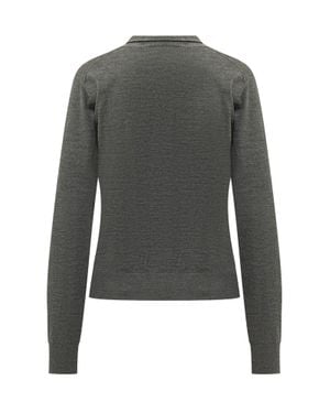 Dolce & Gabbana Chic Sweater With Bow Detail - Gray