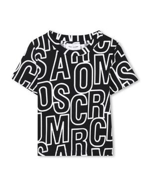 Marc Jacobs All-Over Logo Print Short Sleeve T-Shirt - Black