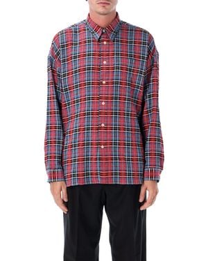 sunflower Plaid Long-Sleeve Button-Up Shirt - Red