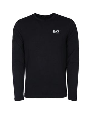 EA7 E. A.7 Long Sleeve Cotton-Blend T-Shirt - Blue