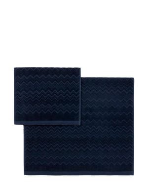 Missoni Zigzag Motif Cotton Towel Set, Home - Blue