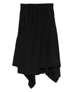 Y-3 Asymmetrical Skirt With Flowing Design - Black