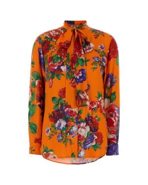 Moschino Regular Floral Shirt - Orange
