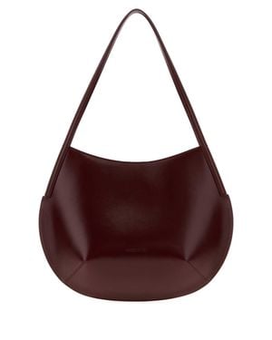 Jil Sander Brick Leather Kante Shoulder Crossbody Handbag - Purple