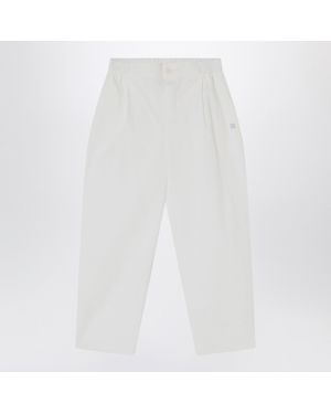 Douuod Ivory Cotton Pants - White