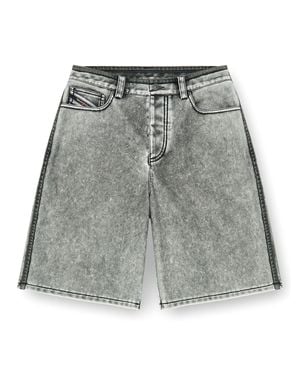 DIESEL 5-Pocket Bermuda Shorts With Faded Denim Effect - Gray
