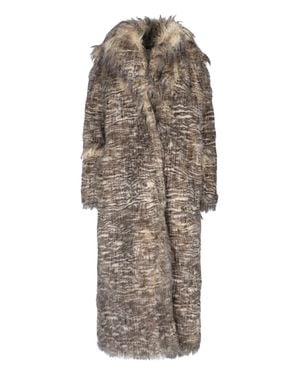 Entire studios Single-Breasted Faux Fur Coat - Natural