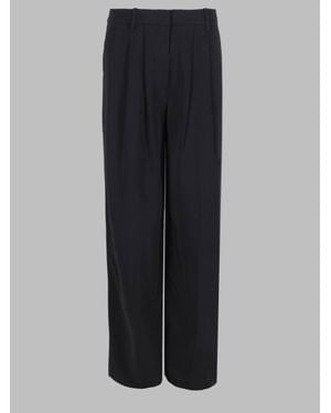 Co. Pleated Wide-Leg Pants - Black