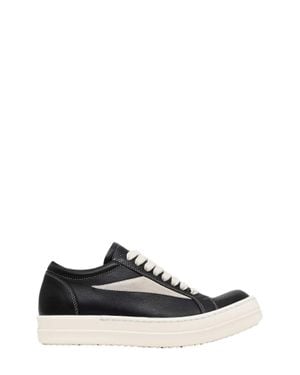 Rick Owens Leather Low-Top Platform Sneaker - White