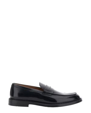 Doucal's Smooth Leather Slip-On Loafer With Embossed Insole Logo - White