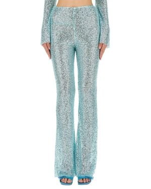 Self-Portrait Beaded Pants - Blue