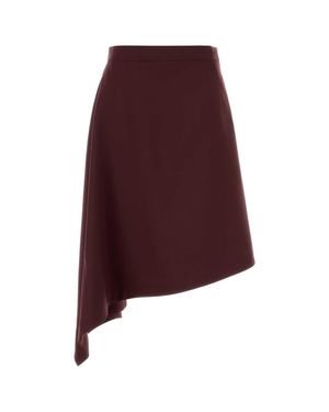 Bottega Veneta Tailored Wool Midi Skirt - Purple