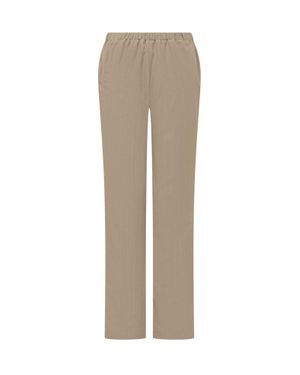 Loulou de Saison Straight Leg Pants With Elegant Waistband - Natural