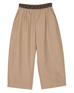 Fendi Nylon Cotton Pants - Natural