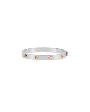 Tory Burch Stainless Steel Cubic Zirconia Stud Earrings For - White