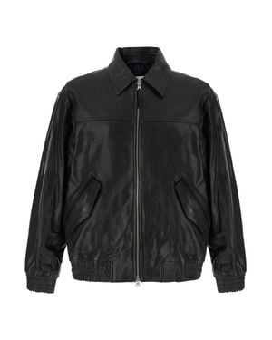 DUNST Refined Lamb Leather Jacket With Classic Collar And Zip Front - Black