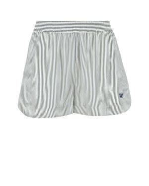 Stella McCartney Embroidered Silk Shorts - Gray