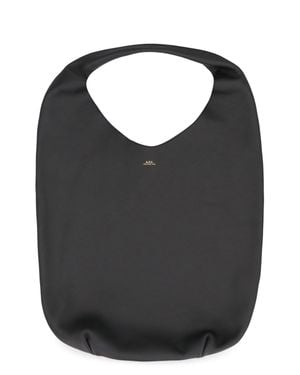 A.P.C. A. P.C. Neige Grainy Leather Handbag With Suede Lining, Top Handle - Black