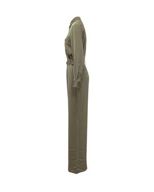 MICHAEL Michael Kors Satin Long-Sleeve Jumpsuit - Green