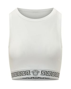 Versace Bio Cotton Logo T-Shirt Top - White