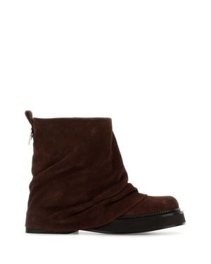 The Attico Mini Robin Combat Boot - Brown